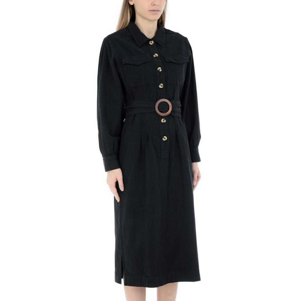 Free People Audrey Circle Shirt Dress Black S - Picture 2 of 8